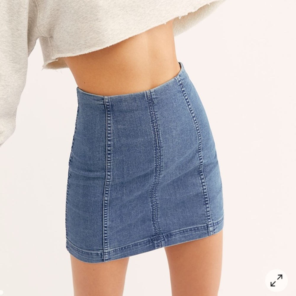 Free People Denim Blue Skirt